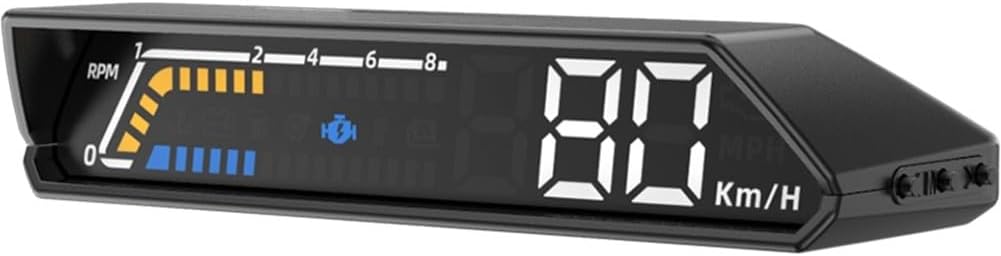 OBD2 Car Head Up Display Digital HUD Gauge With Dual Screen Projection Speedometer Tachometer Temperature Voltage Fuel Consumption Monitor