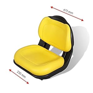 KLARA SEATS KS 4300 PVC inklapbare zitting voor zitmaaier, grasmaaier en grasmaaier, waterbestendig, geel
