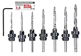 [page_title]-kwb 513190 Bohrer Senker, 8-teiliges Set, 7 x Anschläge, Tiefen-Stopps für Weich-Holz