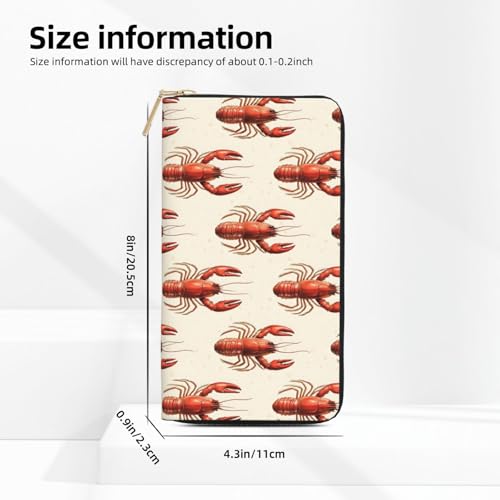 Realistic Lobster Print Wallet Women, Leather Bifold Multi Card Wallet, Long Purse Women's Wallets2