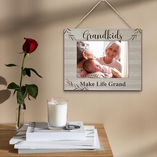 Grandparent Picture Frame Gift - New Grandparent Gifts, Best Grandma Birthday Mothers Day Gifts from Grandkids, Grandkids Wooden Picture Frame for Tabletop or Wall Hanging 5x7 - Image 5