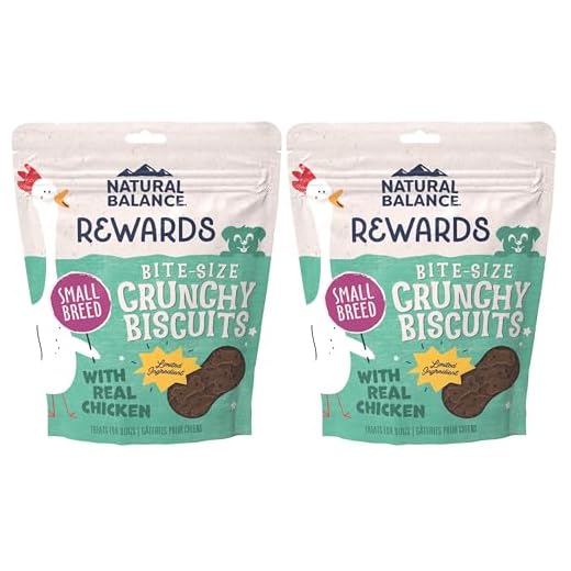 Natural Balance Limited Ingredient Rewards Crunchy Biscuits, Bite-Size Treats for Small-Breed Dogs, Made with Real Chicken, 8 Ounce, (Pack of 2)