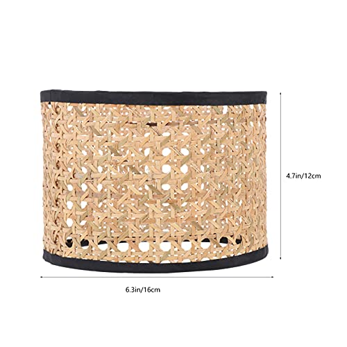 Osaladi E27 Rattan Lamp Shade Weaving Craft Chandelier Light Shade Frame Lamp Cover For Table Floor Pendant Light 16X16X12Cm #TOP6