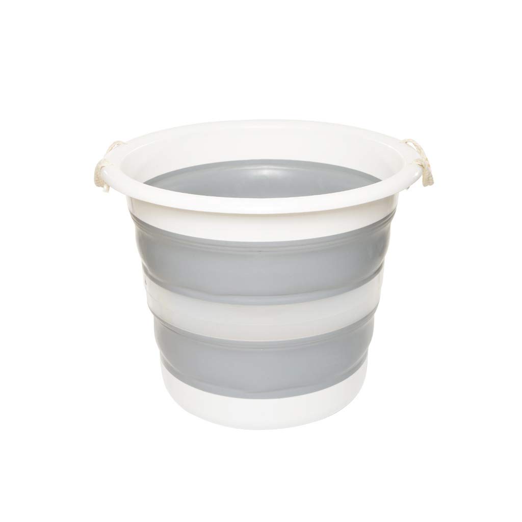 Grand seau pliable 30L plastique portable bain de pieds ménage gris