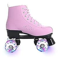 Vierwielige Rolschaatsen, Damesrolschaatsen, Pu-Lederen Hoge Rolschaatsen, Glanzende Rolschaatsen Voor Meisjes,white flash wheel-38