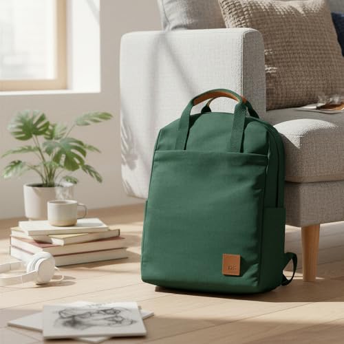 Image of DailyObjects Field Daypack Casual backpack fits upto 14 inch inch laptop with Luggage Sleeve| Unisex Travel Backpack | Made of Durable Canvas Material | Zippered Compartments with Pockets
