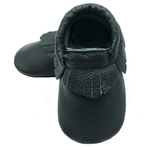 Image of OWLOWLA Baby Moccasins Soft Sole Leather Baby Shoes Infant Toddler Pre-Walker Shoes Baby Boy Girl