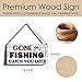 Gone Fishing Catch You Later Sign Funny Farmhouse Wooden Hanging Sign Plaque Rustic Retro Wall Art Decor Home Seaside Kitchen Decoration 12 x 6 Inches