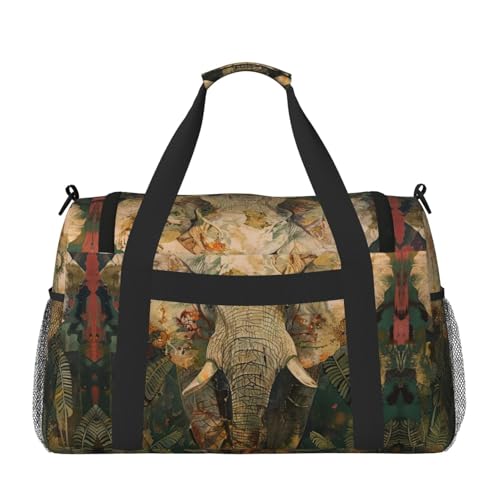Elephant Foldable Travel Duffel Bag Tote Carry On Luggage Bag For Weekend Getaways, For Spontaneous Trips2