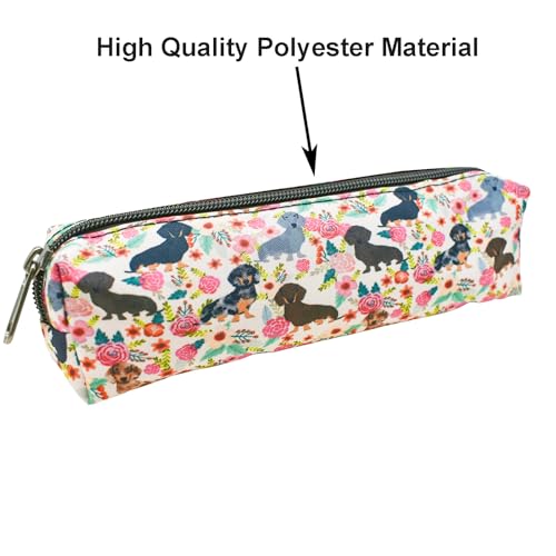 Image of Maydahui 2 PCS Large Capacity Polyester Pencil Case Dog Flower Cactus Style Pen Pouch Holder Storage Bag Organizer Stationery Box Makeup Pouch Cosmetic Bag for Women Students Party Travel