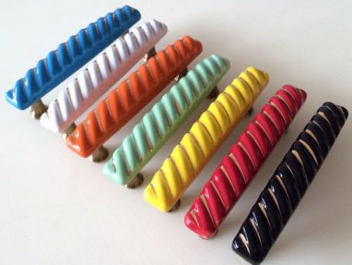 Cabinet Pull Antique, Cabinet Pulls Knob Drawer Pulls Cabinet Handles Blue Green Orange Red Yellow Black White, Material porcelain / zinc alloy (Red)