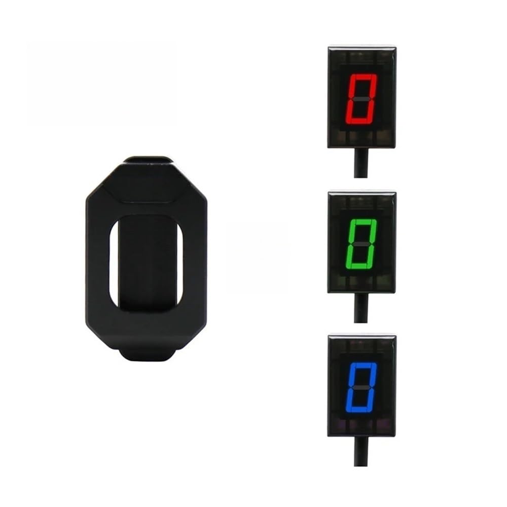 Indicador Engranaje Indicador Marcha Digital Universal para Motocicleta 6 Velocidades, Soporte Palanca De Cambios(Red Set)