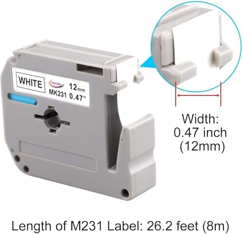 Kit 3x Fitas Para Rotulador Brother PT-65 PT-70 PT-80 PT-85 PT-70Bm (12MM)