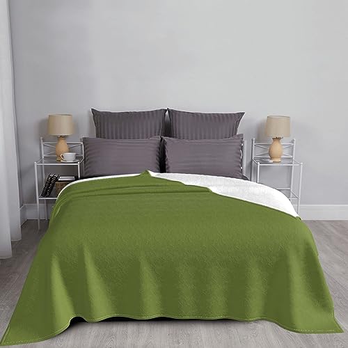 Couverture en flanelle PHAYAH vert foncé, parfait plaid soirée cinéma et camping - 6