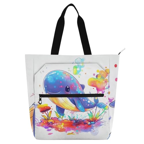 Bolsa de libros para niños con bolsillos con cremallera y asas tejidas para mayor protección