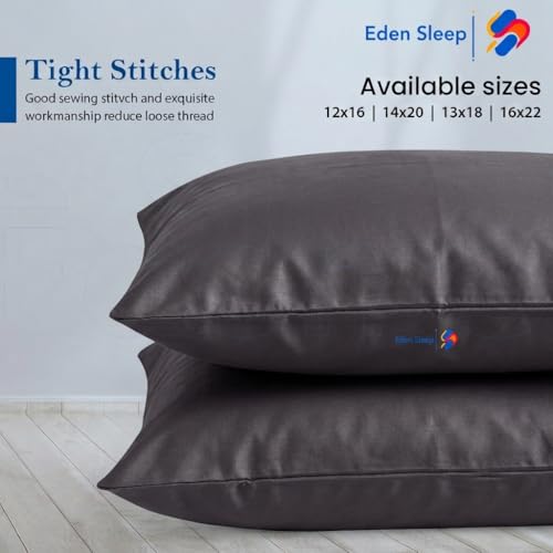 Image of Toddler Travel Baby Pillowcases, Pack of 2 Zipper Closure Pillow Cover 100% Cotton Small Pillowcase, 500 Thread Count Nersury Pillowcase for Kids 12x16 inch, Dark Grey