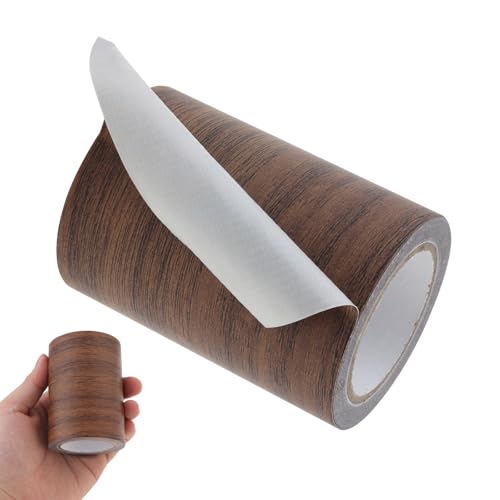 Image of Wood Grain Repair Tape, 3.15in x 15ft, Dark Wood, Self-Adhesive, Waterproof, Indoor Use