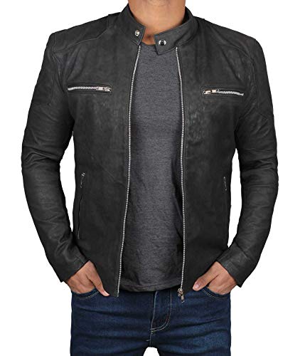 Decrum Genuine Leather Jacket Men | [1100303] Rogers Black, M