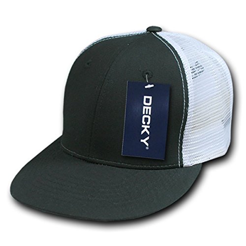Decky 5010-Blkwht 6 Panel Mesh Baseball Caps44; Black & White, One Size #TOP25