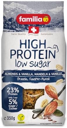 Familia High Protein Muesli, Almond & Vanilla, Low Sugar, Vegan - 350g