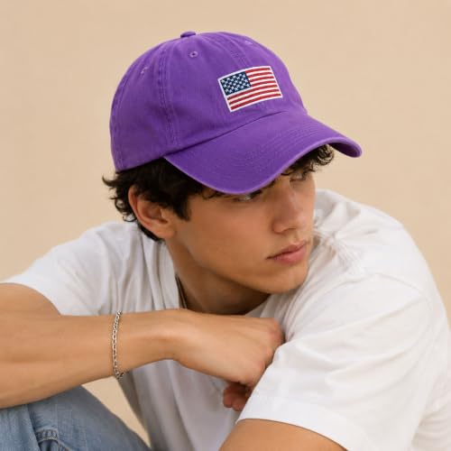 Image of USA Flag & Embroidery Premium 100% Cotton Low Profile Adjustable Baseball Dad Cap