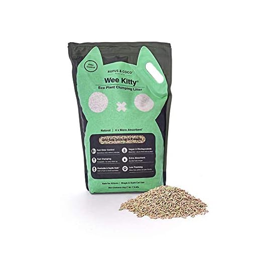 Rufus & Coco Wee Kitty Eco Plant Tofu Cat Litter | Natural Flushable Clumping Cat Litter | Low Tracking Biodegradable Soy Pellets | Super Absorbent Soy Bean Fibres 8.8 lbs