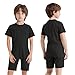 Linjinx Adaptive Clothing for Kids Special Needs Autism Sensory Jumpsuit Anti-Strip Romper Bodysuit with Back Zipper Black 6 Years