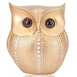 Décor de hibou: petite statue de hibou en or, les sculptures conviendront à tous les styles de décoration, idéales pour la chambre à coucher, la décoration de bureau, la décoration de salon, placez-la simplement à l'endroit que vous aimez, comme une étagère, une cheminée, un meuble de télévision, des tables de chevet, une table, bureau, etc