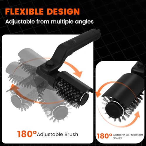 Brosse à barbecue électrique à piles avec tête réglable à 180° - 5