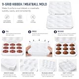 Mtlavishness Procesor do formowania klopsików, ręczna maszynka do pieczeni, narzędzie do prasowania, DIY, 9 kratek, domowe urządzenie do mięsa, akcesoria kuchenne (czysta biel)