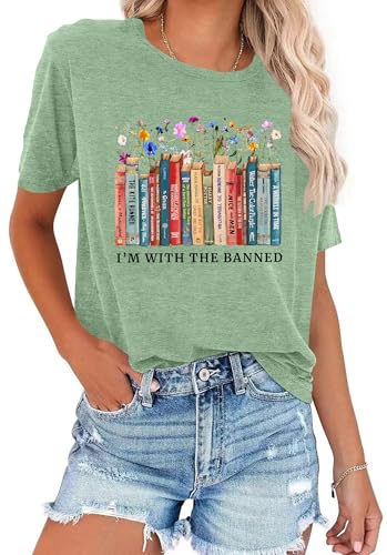 Image of Books Shirts for Women Reading T-Shirt Book Lover Tops Funny Readers Gifts Clothes Casual Librarian Tees