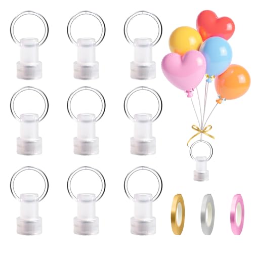 ZhouWei 10 Pièces Poids pour Ballons à L'Hélium Réutilisables, avec 3 Rubans de 10 Mètres,...