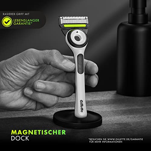Foto von Gillette Labs Set Weißer Rasierer mit Reinigungs-Element + Rasiergel 198 ml + Feuchtigkeitscreme 100 ml, Geschenk Männer