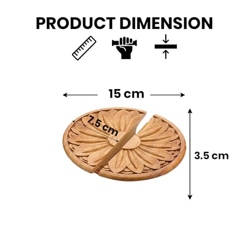 Image of Wooden Handle for Wardrobe Door /Handle for Cabinet /Pull Handle for Wardrobe /Teak Wood Door Handle (6 x 3 Inch) Natural Wood Finish-| 3 Years Warranty |
