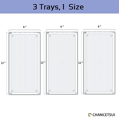 3 Pcs Clear Desk Drawer Organizer Set Bathroom Drawer Tray Dividers Versatile Storage Bins Plastic Vanity Trays Organizers Divider Container For Dresser Makeup Kitchen Office #TOP1