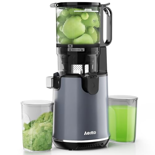 Aeitto Juicer Machines, 5.3' Extra Wide Mouth, Cold Press Juicer, Easy to Clean,High Juice Yield