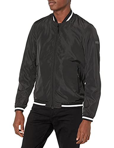 A|X Armani Exchange Men's Solid Unpadded Nylon Bomber Jacket, Black, Xl #TOP19