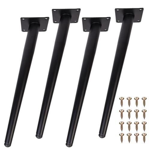 Zllzpzd gambe tavolo metallo nero, piedini per mobili inclinati, piedini per cassettiere, per tavoli divani mobili TV sedie mobili piedini di ricambio per mobili. 4 pcs 40 cm