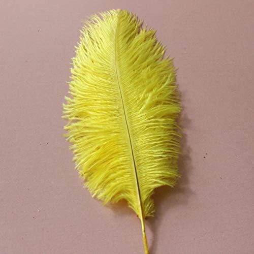 KATSUSO_10 Pcs 15-20CM Beautiful Cheap Ostrich Feathers for DIY Jewelry Craft Making Wedding Party Decor Accessories Wedding Decoration - (Color: Yellow)