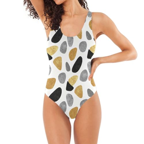Maillots de bain pour femmes taille haute gainante et grand dos nu en U doré