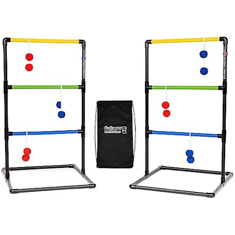 GoSports Indoor/Outdoor Ladder Toss Game Set with 6 Rubber Bolos, Carrying Case and Score Trackers Cover