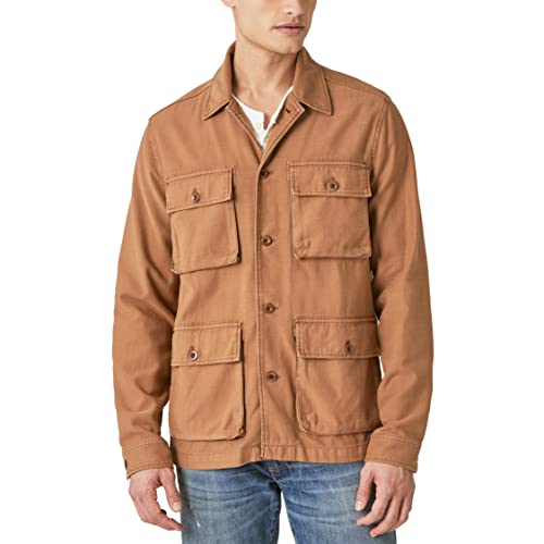 Lucky Brand Men's Slub Twill Military Jacket