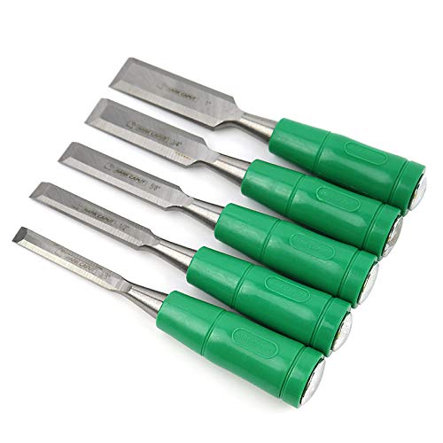 Formones Para Madera Formon Gubias Para Tallar Madera 5 Unids/Set Cincel De Talla De Madera Tallado Plano 3/8 / 1/2/5/8/3/4/1 Cola Con Remaches Para Carpintero Herramientas De Carpintería Diy