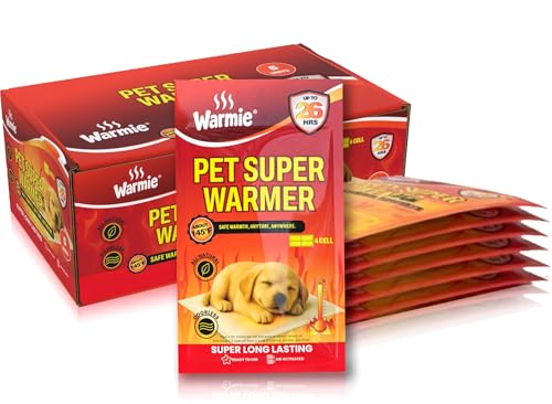Warmie Super Warmer for Dogs & Cats | All Natural & Safe, Easy & Comfort, Instant & Quick Heat | Air Activated, Last-Longer, Bigger&Wider Size | Steady Heating for Cold Temperature, Odorless, 5 Packs