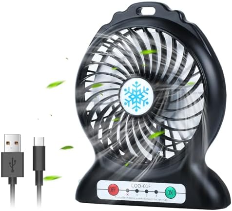 GGH Ventilador de mesa pessoal recarregável portátil com lanterna...