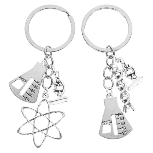 Garneck 2 Piezas de Llavero de Símbolo de Ciencia Llavero de Laboratorio Atom Regalo del de Química de La Química Regalo de Amantes de La Ciencia Regalo para Estudiante de Ciencia