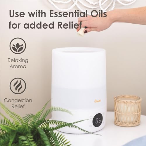 Crane Ultra-Quiet 3-in-1 Humidifier, Essential Oil Aroma Diffuser & Soothing Sleep Light - Compact 1.2 Gallon Capacity with Adjustable Night Light & Fragrance Tray - Ideal for Bedroom and Office by Crane - Image 3
