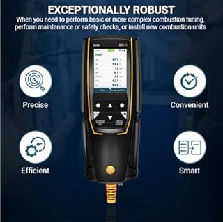 testo 310 II Combustion Analyzer HVAC – Combustion Leak Tester for Temperature, Flue Gas & Pressure – Natural Gas Leak Detector with Smart App and Probe