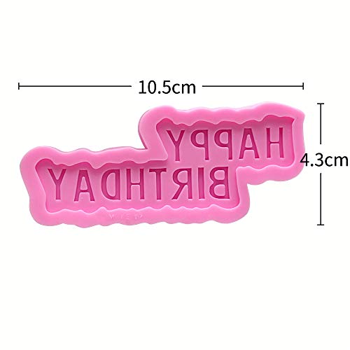 HengKe 2 peças de molde de silicone com letras, decoração de bolo, pudim, feito à mão, sorvete, cubo