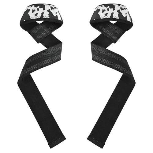Nander Cow Texture Wrist Straps for Weightlifting,Lifting Straps with Neoprene Cushioned Wrist Padded and Anti-Skid Silicone for Strength Training,Bodybuilding,Deadlifting